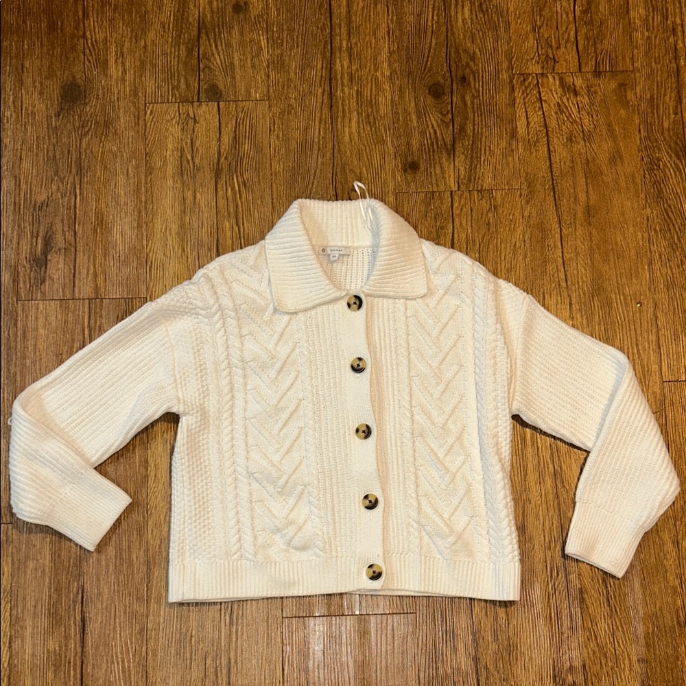 Target White Cable Knit Cardigan